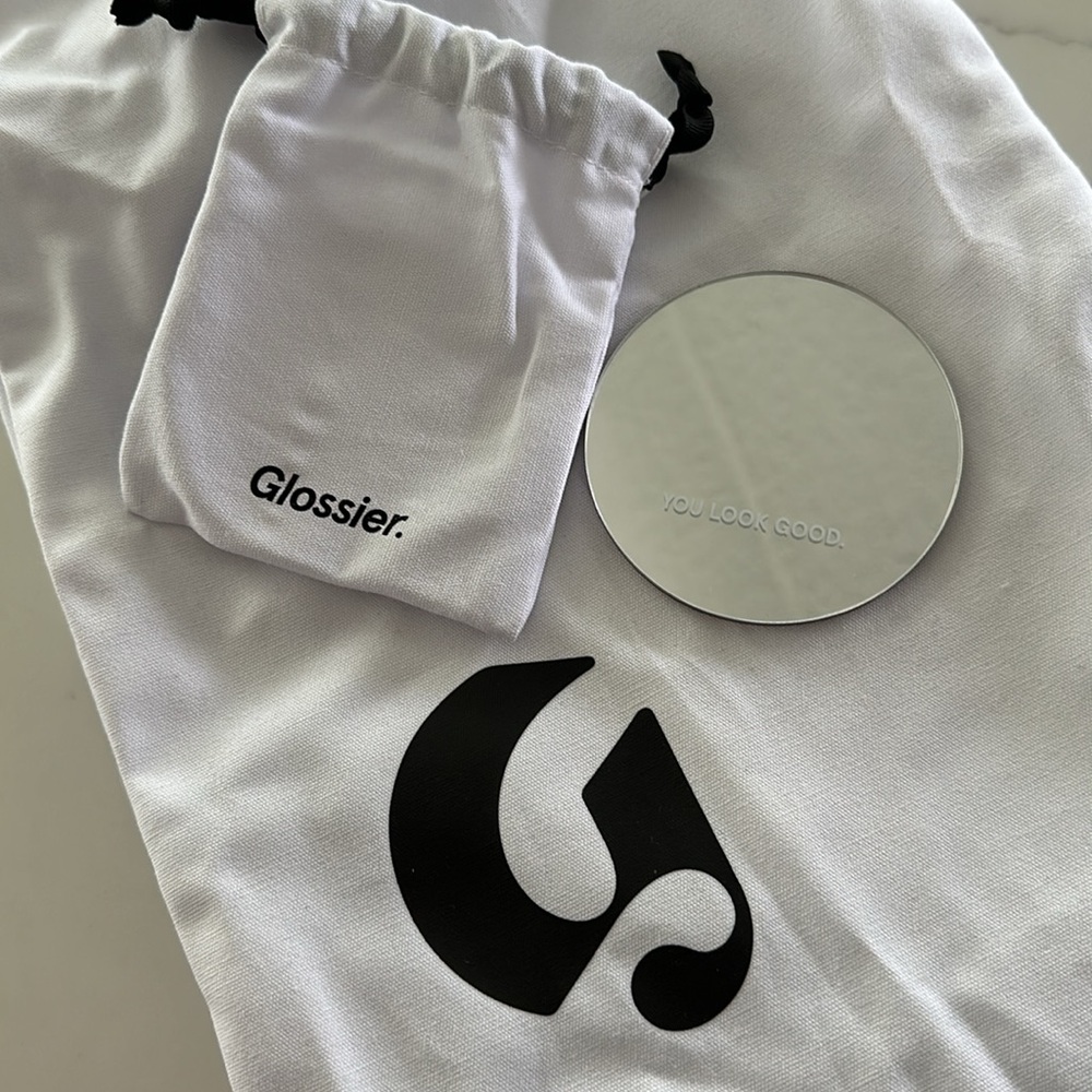 Glossier You Look Good Mirror & Beauty Bag